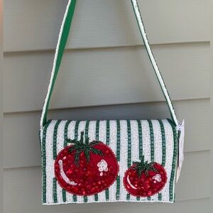 Viral Green and Red Beaded Tomato Bag